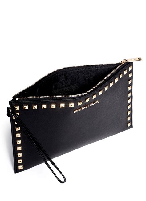 michael kors leather clutch|Michael Kors evening clutch.